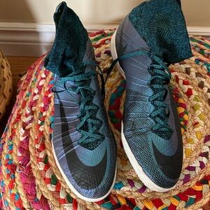Nike Mercurial X Teal and Black Indoor Soccer Sneakers Shoes
